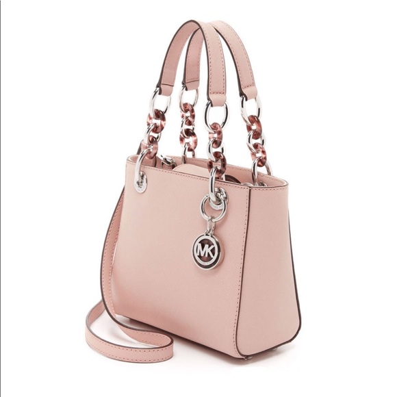 Michael Kors Handbags - Michael Kors Cynthia pink leather satchel NWOT